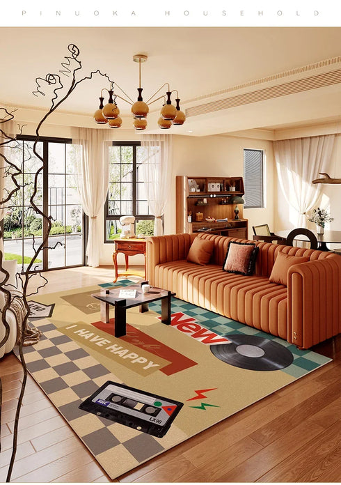 American Retro Cartoon Area Rug for Living Room and Bedroom Decor