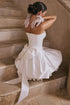 Bow Back Mini Dress With Detachable Bow And Knot Tie For Bridal Shower And Bridal Dress