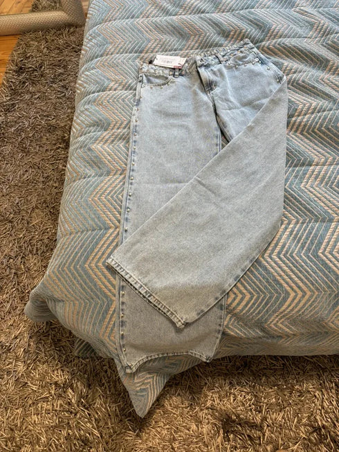 Baggy Jeans For Women With Stars Print Hip Hop Streetwear Style Loose Fit Denim Jeans
