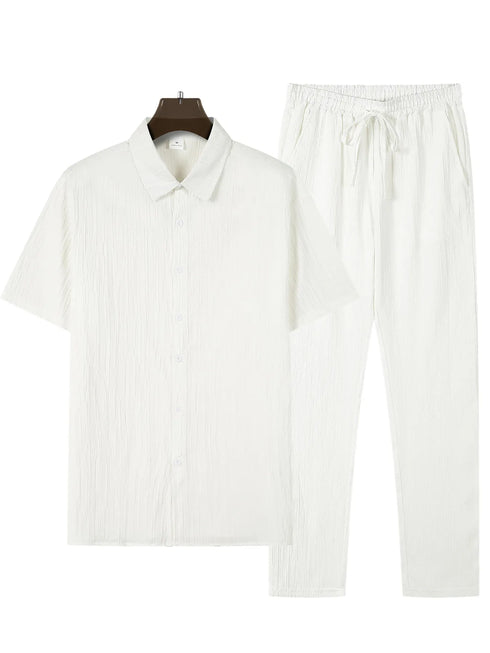 Men's Summer Business Casual Shirt and Pants Set