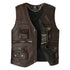 Men's Genuine Cowhide Leather Vest - Slim Fit Multi Pocket Zipper Waistcoat for Spring and Autumn Casual Wear