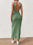 Solid Backless Tank Dress for Women - Summer Sleeveless Knitted Midi Dress