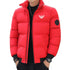 Versatile Winter Down Jacket for Men - Casual Solid Color Thick Warm Outerwear with Printed Design and Appliques
