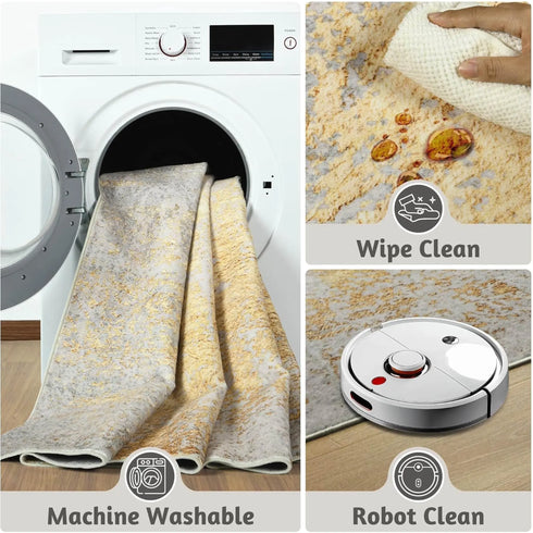 Faux Cashmere Printed Carpet Abstract Collection Soft Modern Rugs for Living Room Bedroom Home Decor