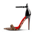 Leopard Print Pointed Toe Ankle Strap Thin Heel Sandals