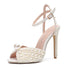 Elegant Women’s Gladiator Sandals with Luxury Pearls and Studs – Chic Peep Toe High Heels for Weddings and Special Occasions