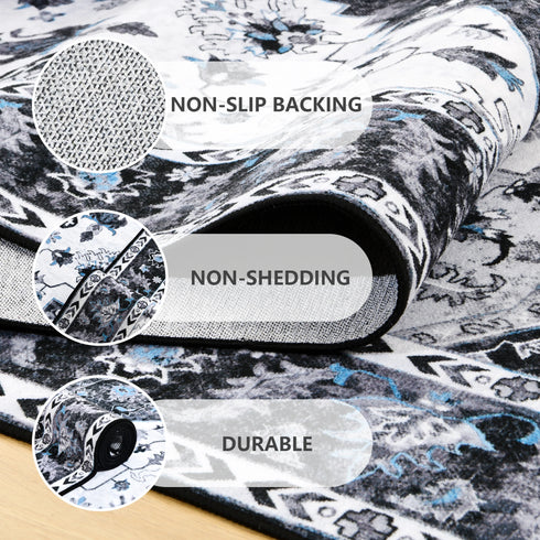 Retro Living Room Decoration Carpet Nordic Style Area Rug for Bedroom Non-Slip Mat