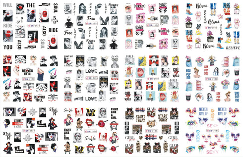 12 Floral Patterns Summer Nail Water Decals - Daffodils, Lilies, and Tulips for Stunning Nail Art Transfers and DIY Manicure Accessories