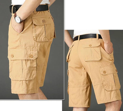 Khaki Half Men's Cargo Shorts Bermuda Designer Jogger Pants