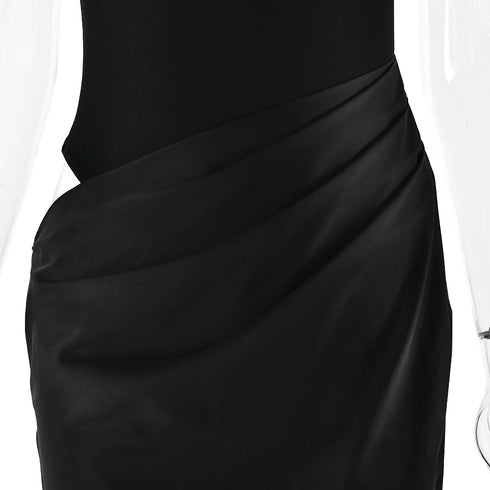 JULISSA MO Satin Sexy Hollow Out Maxi Dress for Elegant Parties