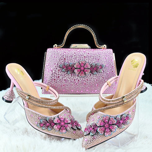 Doershow Party Pumps and Matching Bag Set for Women