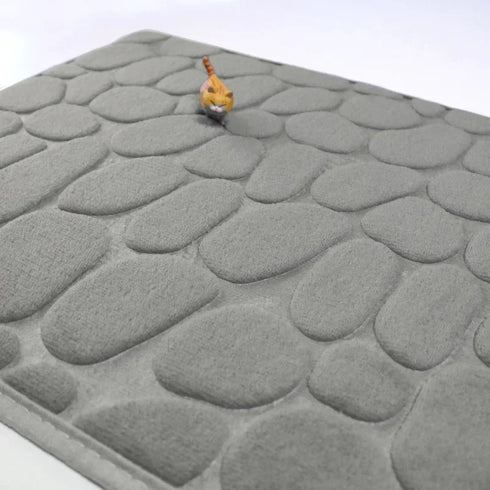Mat Non Slip Cobblestone Embossed Bathroom Rug Memory Foam Doormat