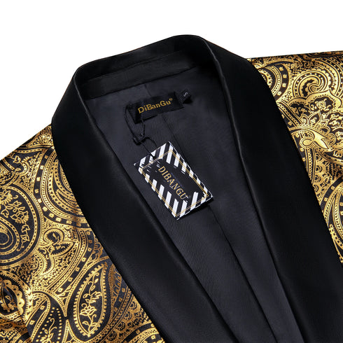 Men's Slim Fit Single Button Paisley Blazer Jacket for Business, Party, Wedding, and Prom - Stylish Formal Wear for All Seasons