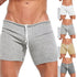 Mens Sexy Drawstring Ribbed Sleepwear Shorts Gym Sportswear