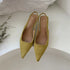 Elegant Pointed Toe Slingback Sandals Low Heel Mules