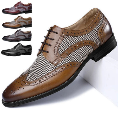 Stylish Men's Formal Oxford Shoes for Office, Business, and Special Occasions - Breathable Party and Wedding Flats in Plus Size 48