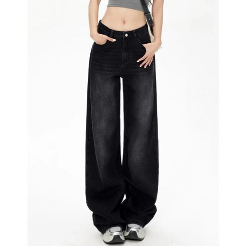 High Waist Jeans For Women Retro Straight Leg Denim Jeans Casual Trousers Soft Stretch Fit Everyday Wear