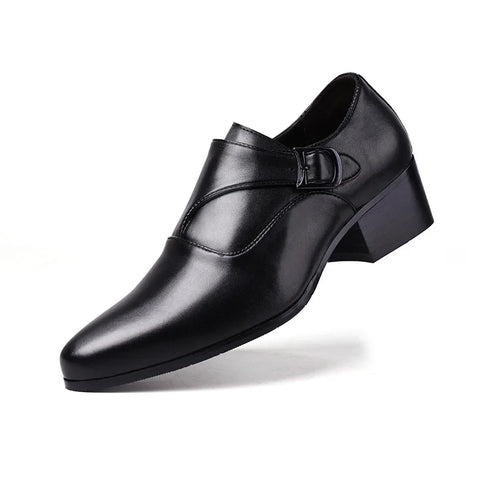 Leather Men Dress Shoes Elevator Business Oxford Footwear for Wedding and Office