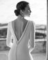 Classic Mermaid Wedding Dresses Women's Sexy Backless Gowns Long Sleeve Sweep Train