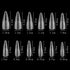 120Pcs Clear Frosted Stiletto, Almond, and Square Fake Nails - Full Coverage Gel X Coffin Manicure Tips for Stunning Autumn Nails