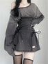 Fairycore Grunge Goth Corset Dress Women Aesthetic Streetwear Bodycon Y2k Indie Clothes