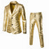 Shiny Slim Fit Men's 2-Piece Party Suit Set for Wedding and Prom