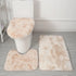 3 Piece Solid Color Bathroom Carpet Set Non-Slip Toilet Lid Cover Rugs Kit