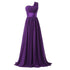 Bridesmaid Dress A Line Chiffon One Shoulder Pleated Back Lace Up Floor Length Wedding Dress