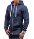 Men's Casual Zip-Up Hooded Sweatshirt Jacket - Solid Color Cardigan for Spring and Autumn, Perfect Daily Wear Outerwear & Coats