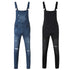 Fashionable Men's Ripped Denim Overalls - Trendy High Street Cargo Bib Jumpsuits for Hip Hop Style and Casual Outfits