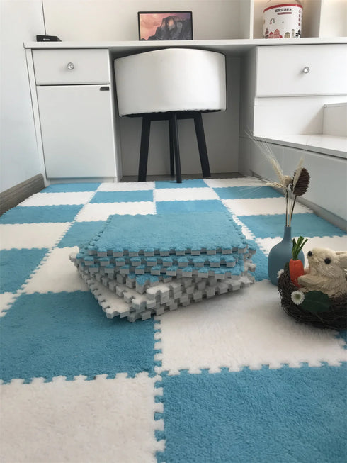 Soft Plush Kids Carpet Play Mat Interlocking EVA Foam Rug for Children