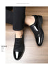 Elegant Men's Dress Shoes for Formal Occasions - Stylish PU Leather Slip-On Business Footwear for Weddings and Parties