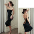 Summer Ice Silk Open Back Dress For Formal Occasions