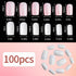 Elegant Medium Trapezoid Acrylic Press-On Nails - Full Cover Artificial Fingernails for Parties - 100pcs Extension Fake Nail Tips