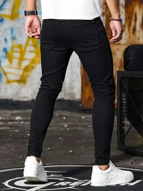 Mens Slim Fit Classic Skinny Jeans for Casual Street Style