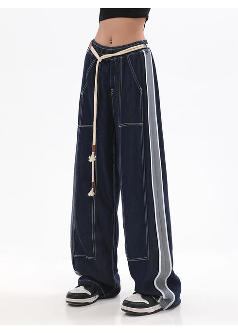 Womens Baggy Denim Jeans - High Waist Straight Leg Streetwear Trousers for Effortless Fall Outfits with Jeans, Perfect for Any Season