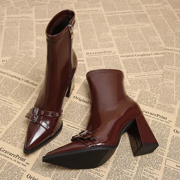 High Heels Ankle Women's Boots Pointed Toe Sexy Shoes