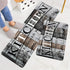 Kitchen Letter Print Area Rug Non-Slip Flannel Carpet Machine Washable for Home Living Room Bedroom