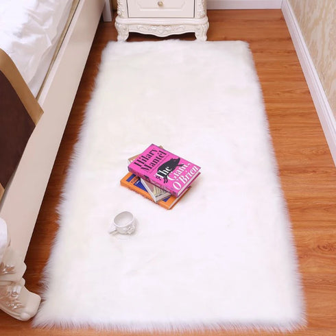 Soft Sheepskin Plush Carpet Imitation Mat for Bedroom and Living Room Decoration