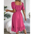 Women's Midi Dresses Casual Square Neck Ruffle Edge Dress