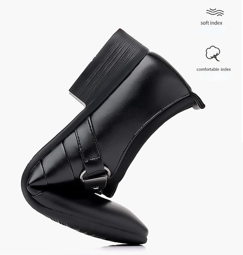 Luxurious Men's Leather Oxfords - Breathable Formal Dress Shoes for Office, Weddings, and Daily Wear, Elegant Slip-On Moccasins with Rubber Outsole