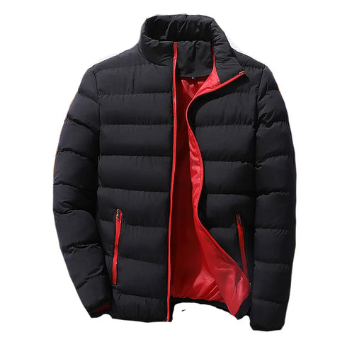 Thickened Autumn Winter Men's Casual Sports Cotton Cardigan with Stand Collar - Padded Outdoor Jacket for Warmth and Comfort