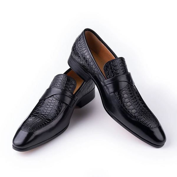Stylish Handmade Genuine Leather Loafers for Men - Perfect for Business, Parties, and Casual Occasions - Breathable Slip-On Point Toe Design