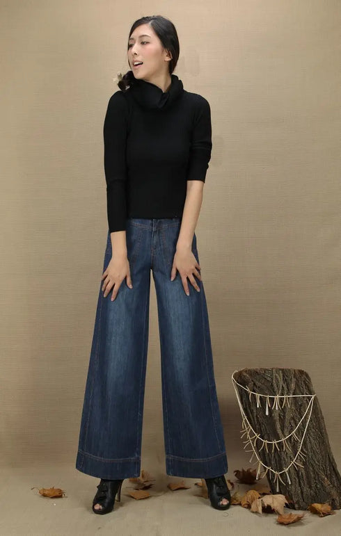 High Waist Wide Leg Jeans for Women Casual Baggy Trousers