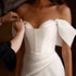 Elegant Off-The-Shoulder Mermaid Wedding Dress in Soft Satin for Custom Fit