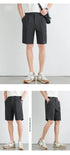Summer Men's Suit Shorts Solid Color Business Casual Knee-length Pants