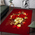 Red Roses Area Rug for Living Room and Bedroom Decor Anti-Slip Floor Mat