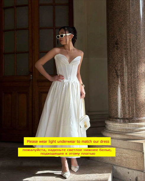 Mingmingxi Summer Strapless Bodycon Dresses Women Elegant Party Dresses