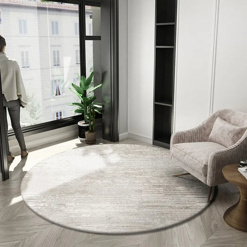 Luxury Nordic Bedroom Decor Plush Round Area Rug Washable Non Slip Mat Minimalist Carpet for Living Room