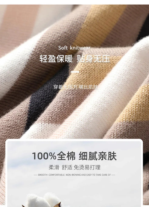 Summer Short Sleeve Women's O Neck Slim Cotton Striped Pullover Knit Sweater Top